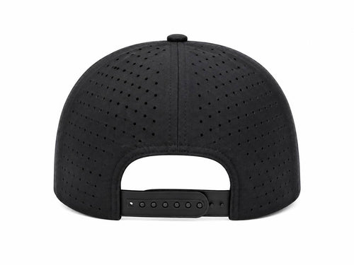 Black Embroidered Bear Face Perforated Baseball Cap