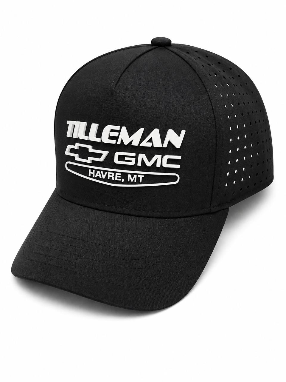 Black Performance Baseball Cap with Perforated Panels & GMC Graphic