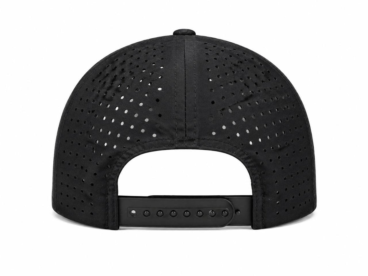 Black Performance Baseball Cap with Perforated Panels & GMC Graphic