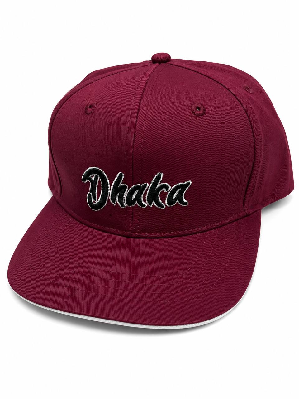 Burgundy Dhaka Embroidered Cap – Premium Casual Baseball Cap