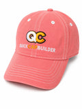 Coral Pink Quick Cap Builder Embroidered Cotton Cap