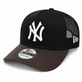 New Era NY Two Tone Black Trucker Cap