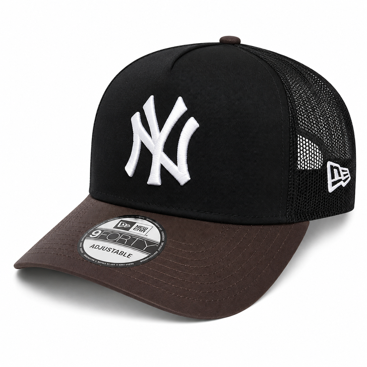 New Era NY Two Tone Black Trucker Cap