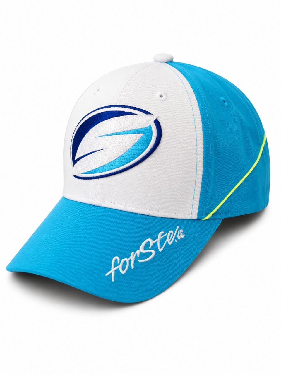 Premium White & Sky Blue Sporty Cap – Stylish Embroidered Design
